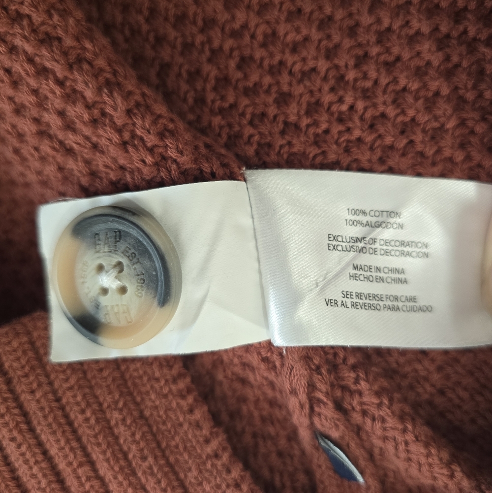 Gap Women's Cotton Knit Long Sleeve Button Cardigan Size XL Gingerbread - Picture 4 of 5
